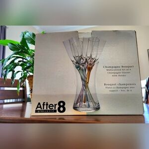 After 8 glass champagne bouquet flutes
